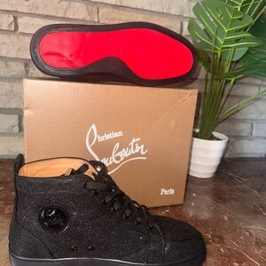 Christian Louboutin Black High-Tops with Red Soles